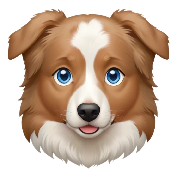 white and light brown australian shepherd with blue eyes sticker