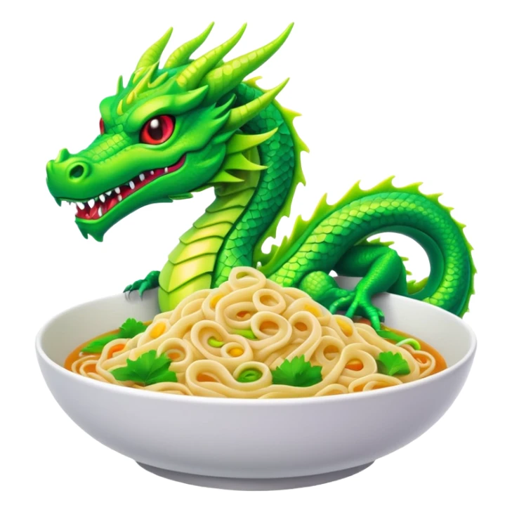 Cyberpunk style noodles restaurant and dragon sticker