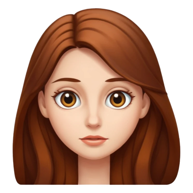 Woman with long brown hair and bug eyes sticker