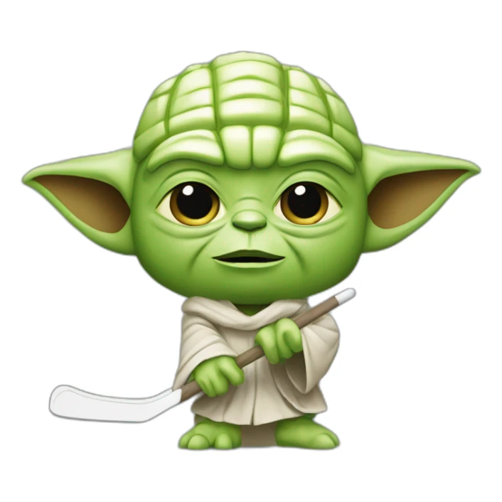 Yoda qui fait du hockey sur glace sticker