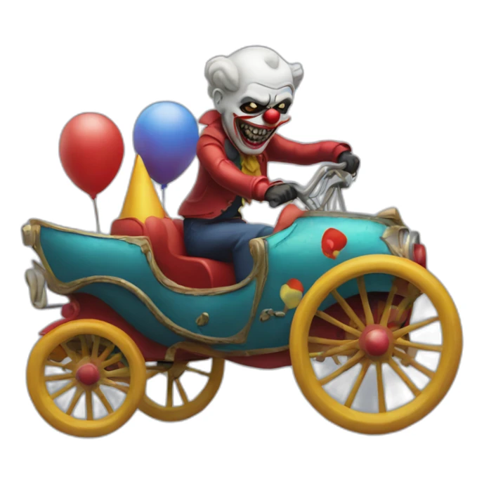 The classic death riding a clown car sticker
