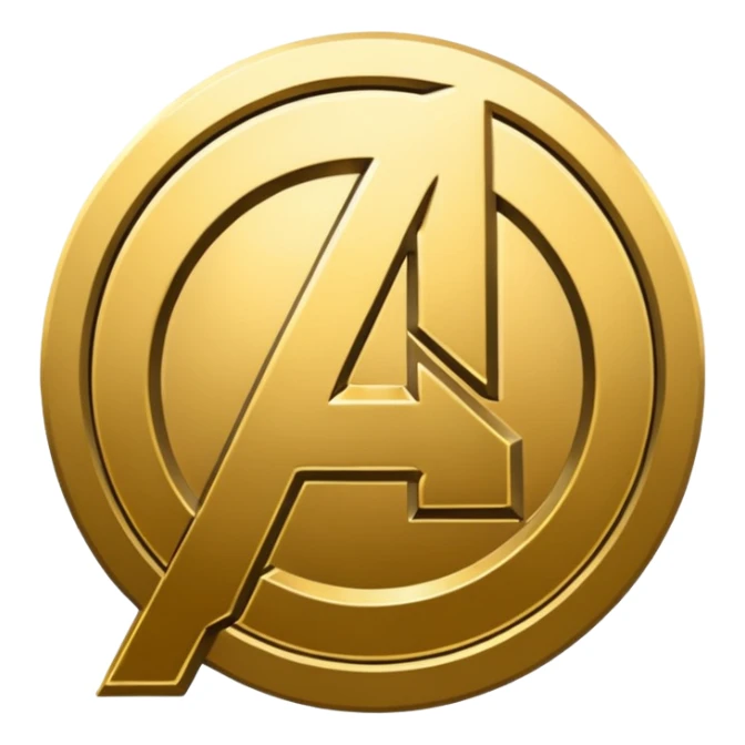 avengers logo gold color with transparent background sticker
