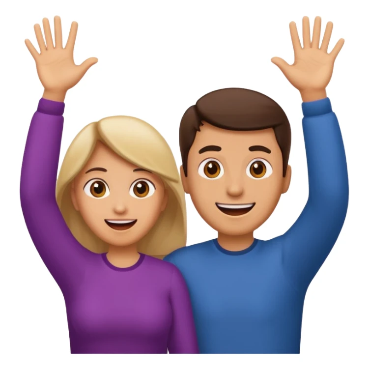 Mom and dad emoji throwing their hands up like they don't know sticker