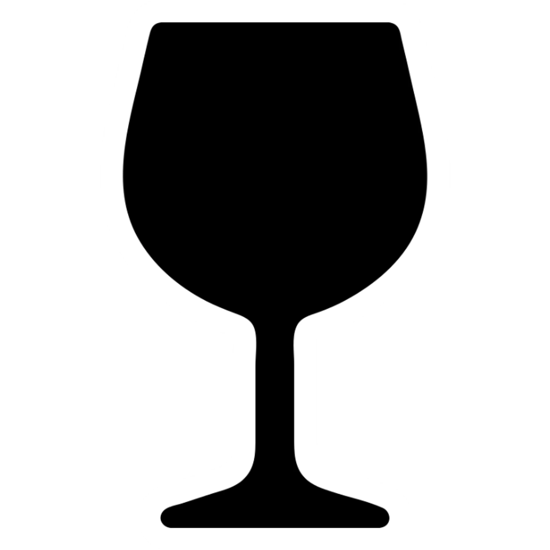 A wine glass with a stem, clean silhouette sticker