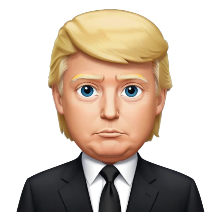 Donald Trump with black suit and tie sticker