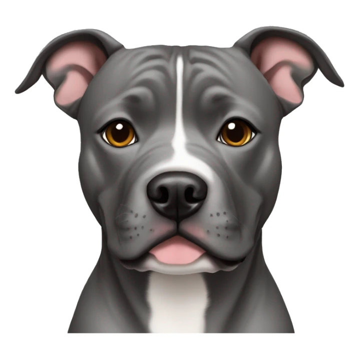 grey staffordshire bull terrier, without white sticker