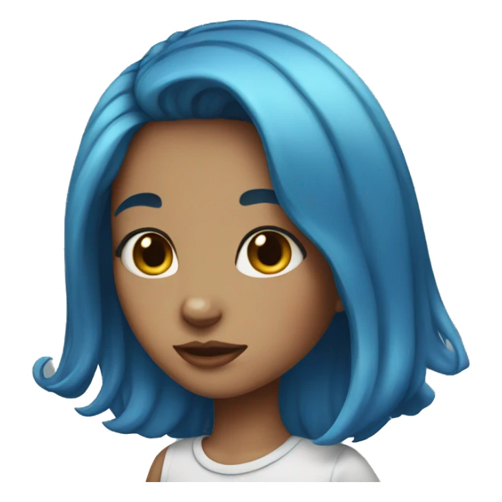girl cat blue hair sticker