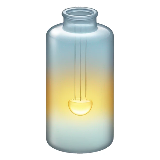 Long glass cylinder with circular bulb on one ending  sticker