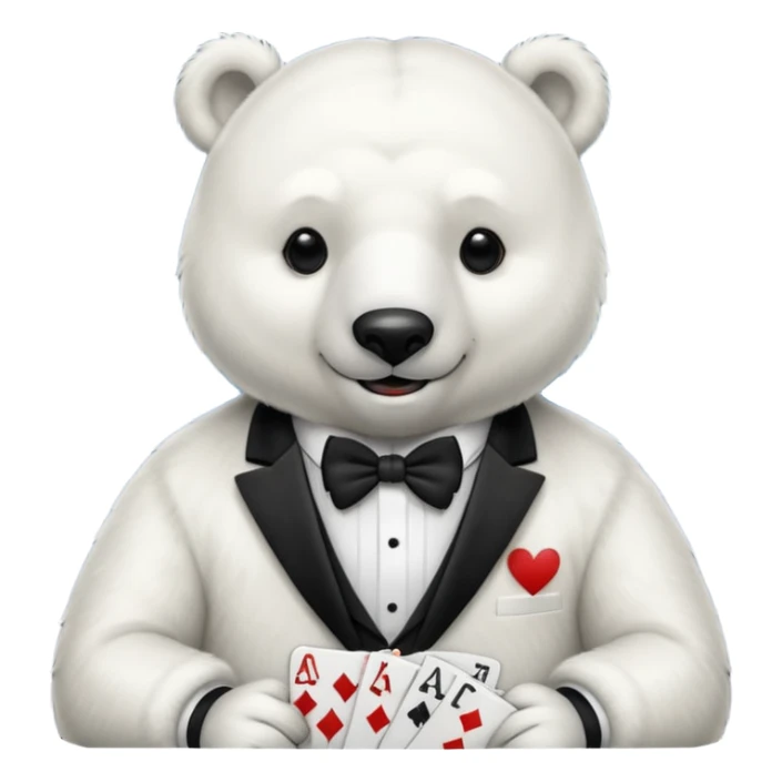 Oso polar millonario jugando sticker