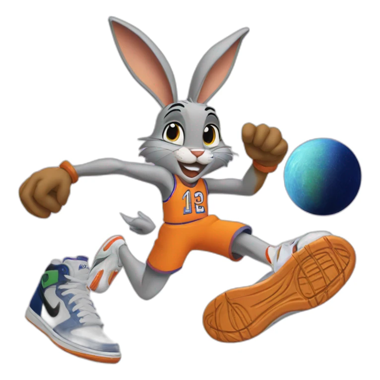 Bugs and Lola Bunny with Nike Space Jam sticker