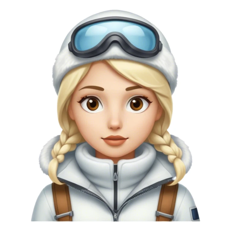 Luxury blonde model, brown eyes, polar explorer sticker