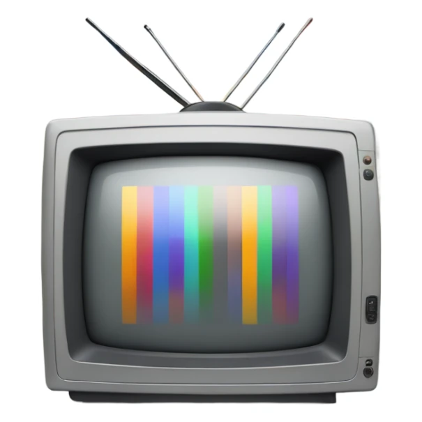 Gray Television with vertical smpte color bars sticker