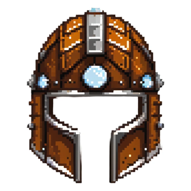 antique medieval helmet with light rust, weathered metal surface sticker