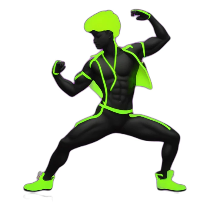  male dancer big booty neon sign style sticker