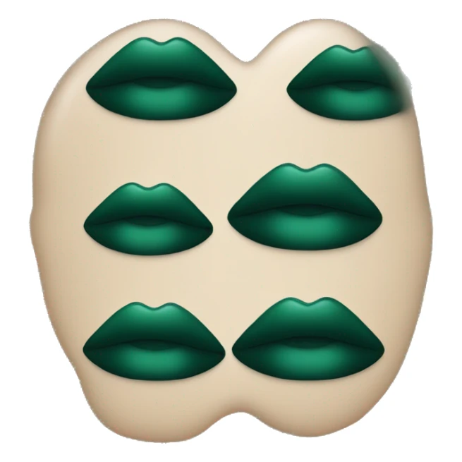 Lips of a dark emerald color in the form of a kiss sticker