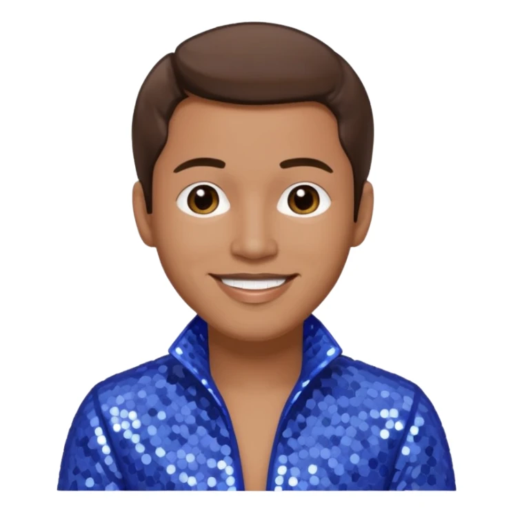 Mark Calderon, R&B Singer (b. 1969) from Color Me Badd with medium brown hair, periwinkle sequin outfit sticker