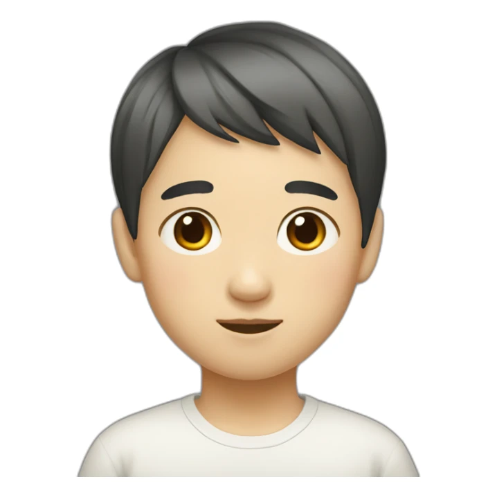 chinese boy with Japanese short hair sticker