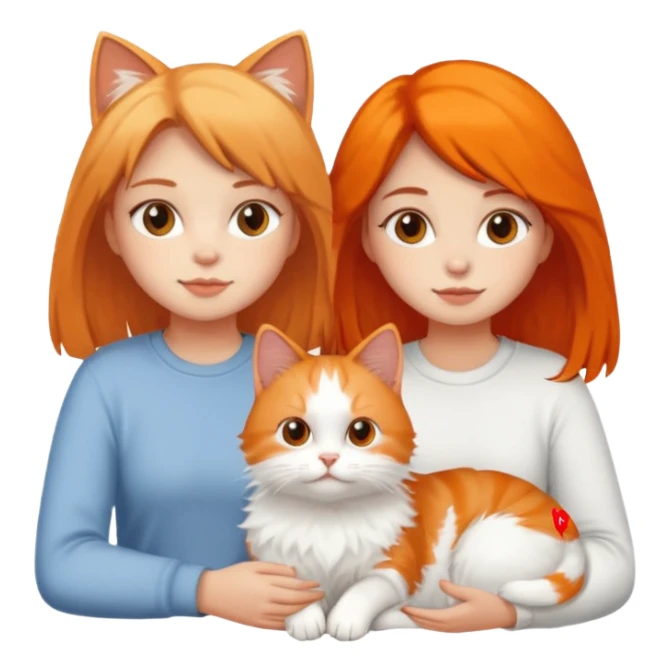 Two nasty girls with white and orange cat sticker