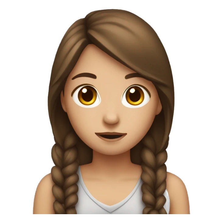 girl with brown hair on computer sticker