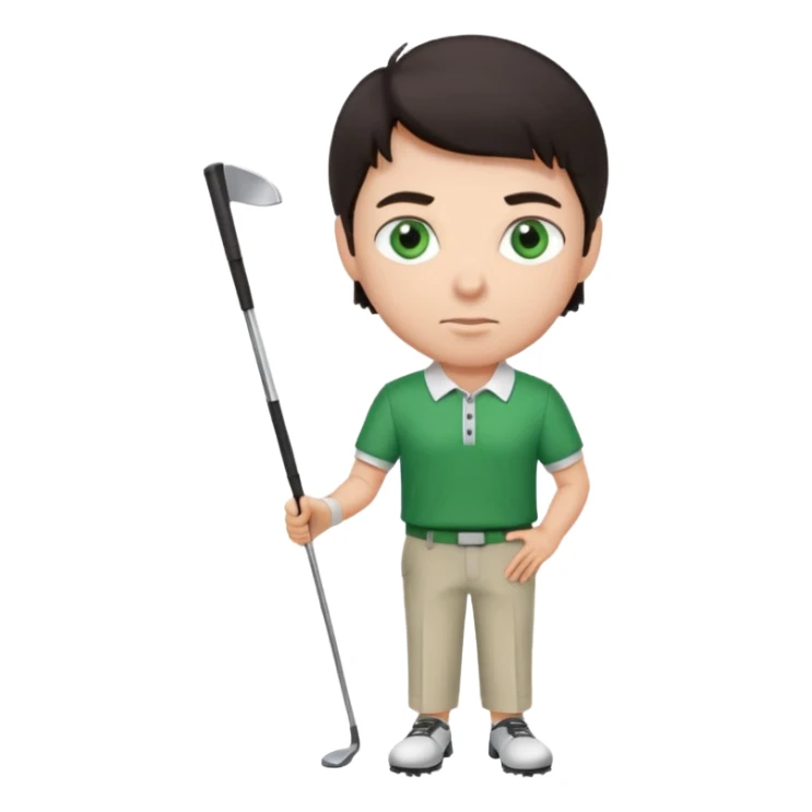 Heart my golfer dark hair green eyes male sticker