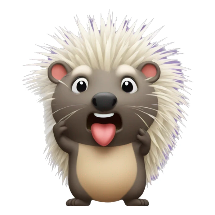 Porcupine blowing a kiss sticker
