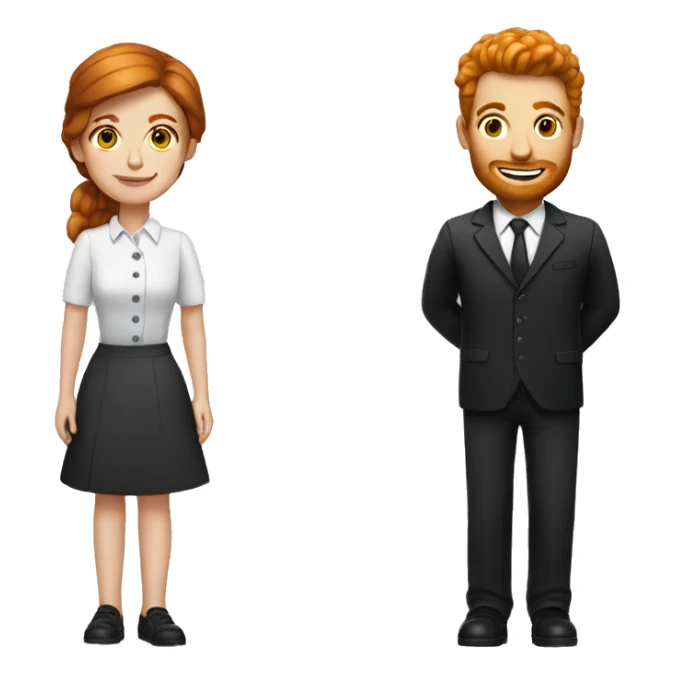a ginger waiter and a brown haired girl psychologist sticker