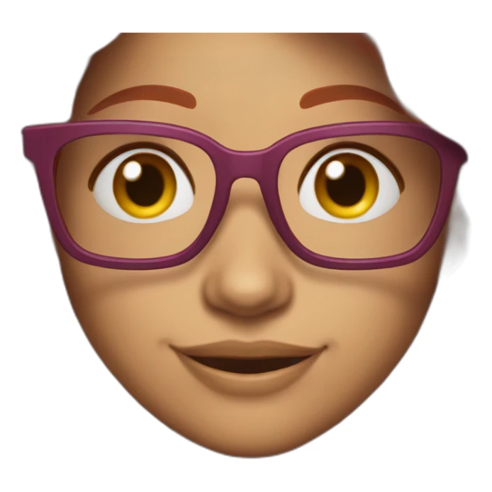 nina long red hair smille glasses sticker