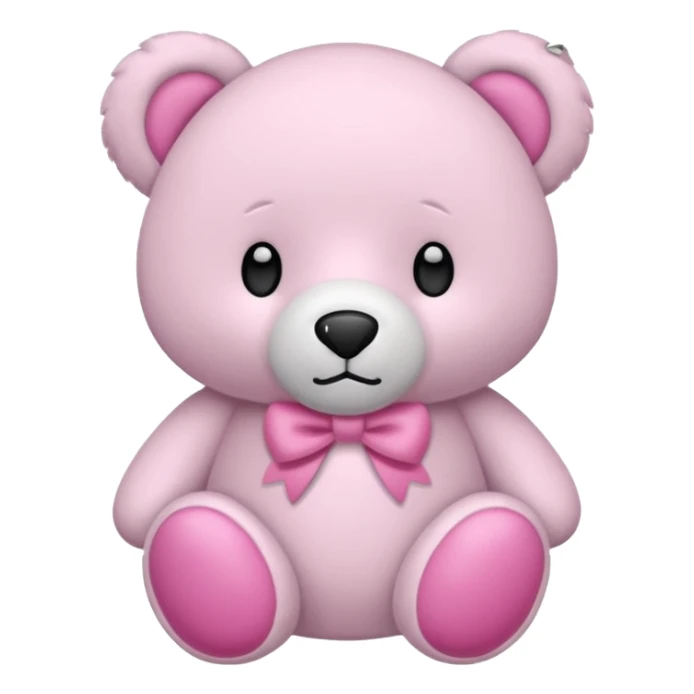 Oso de peluche blanco con lazo astethic sticker