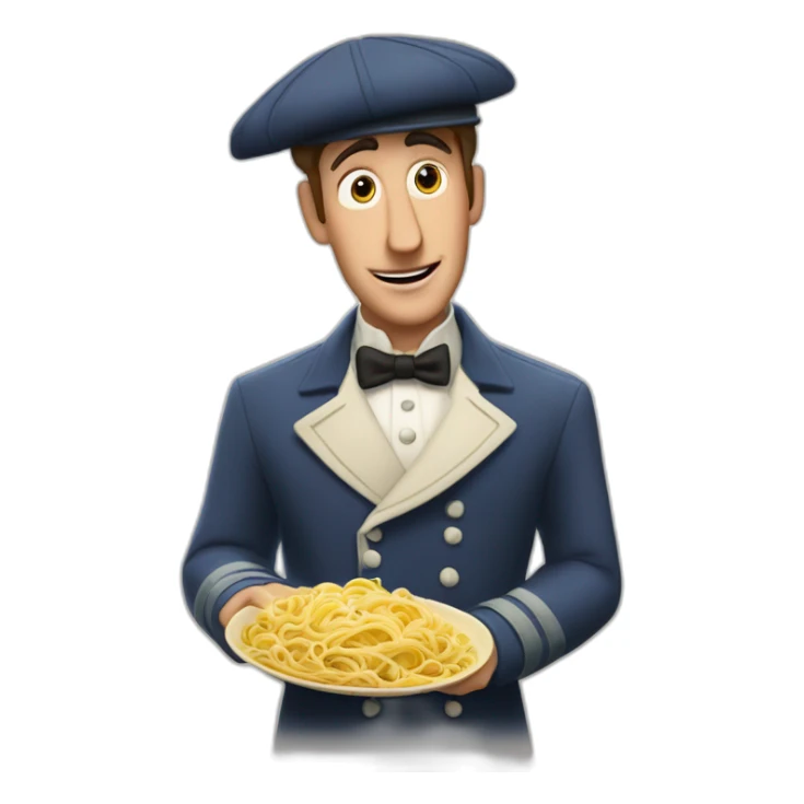 alfredo linguini from ratatouille with Remy under hat sticker