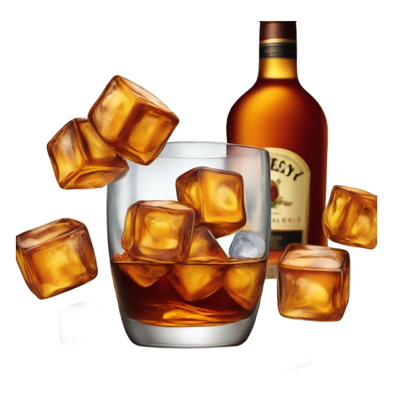 Glass of Hennessy on the rocks  sticker