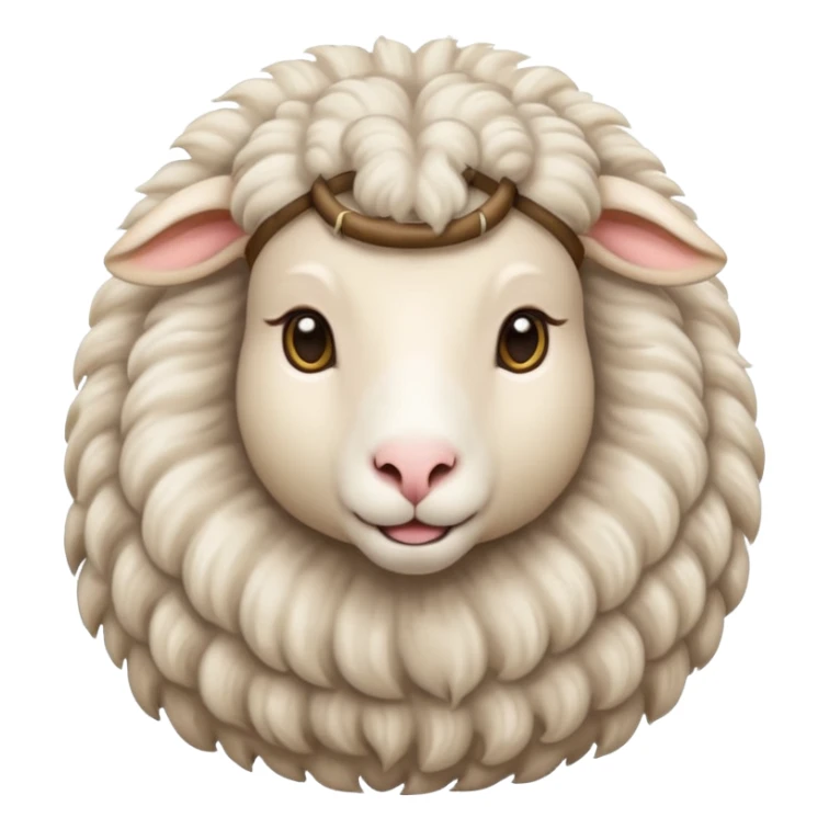 female sheep with long hair sticker