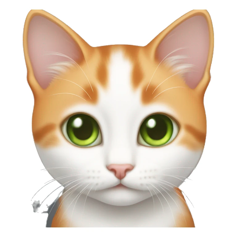 Orange and white kitten with green eyes sticker