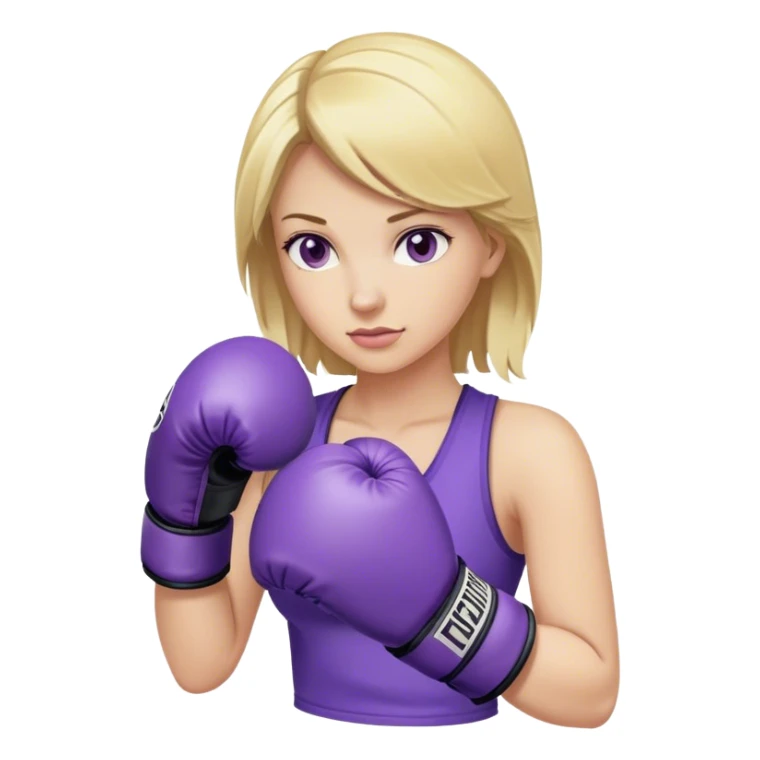 Blonde lady with purple box gloves sticker