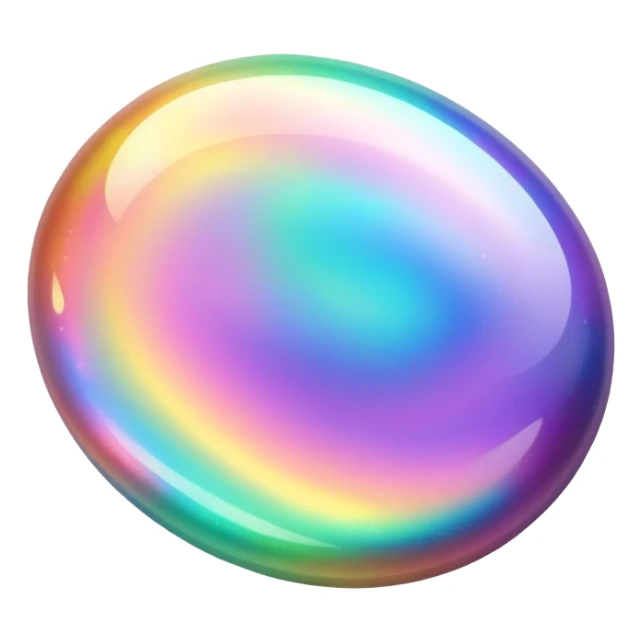 oval gemstone with vibrant swirling holographic colors sticker