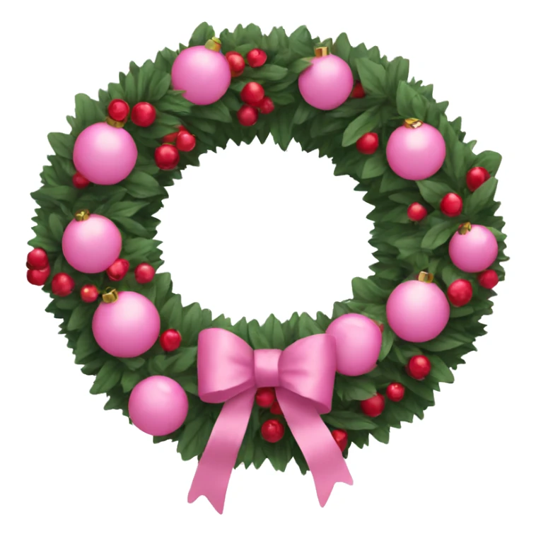 pink ornament wreath with berries sticker