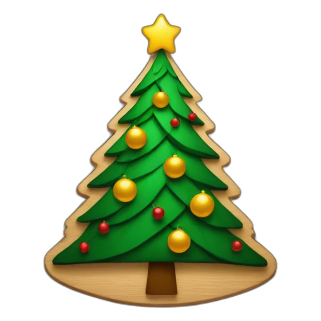 Christmas tree made of wood sticker