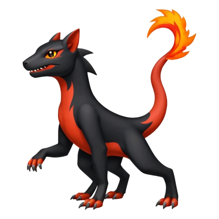 Salandit-Litten-Houndour-Fakémon-hybrid-creature (full body)  sticker