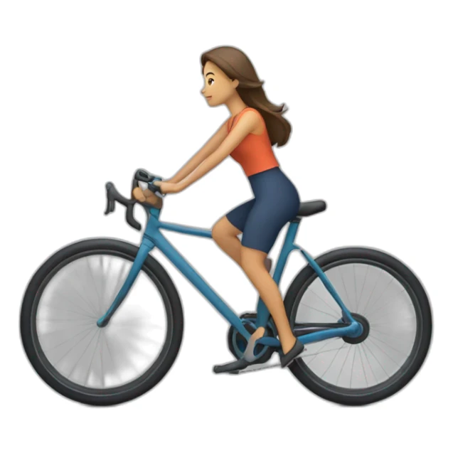 mujer con el peloblanco cayendose de una bicicleta sticker