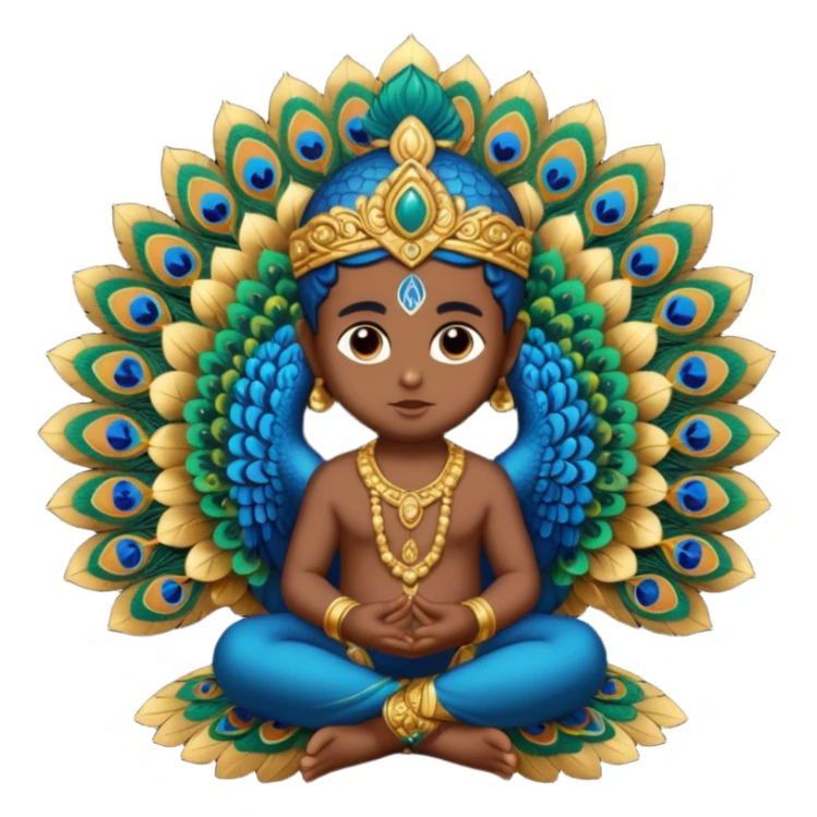Lord baby murugan sitting in peacock sticker