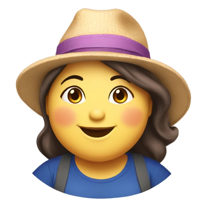 Happy fat girl with hat with text Nika sticker