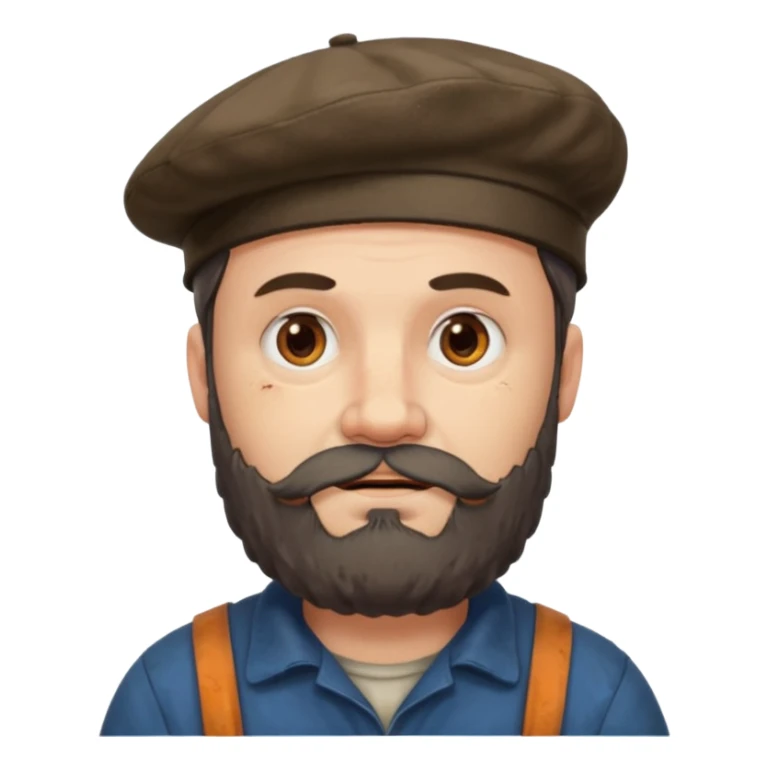 Olentzero es representado como un hombre grueso, desharrapado, manchado de carbón, de buen comer CON BOINA Y BARBA.  sticker