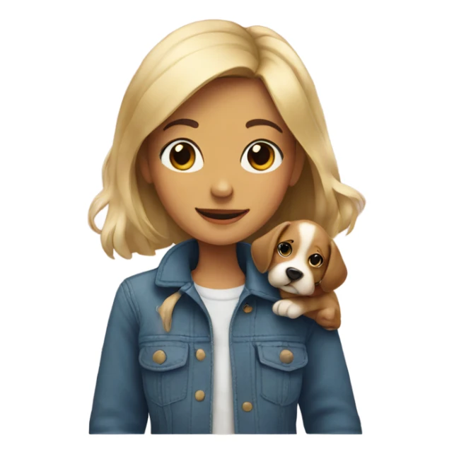 girl with puppy  sticker