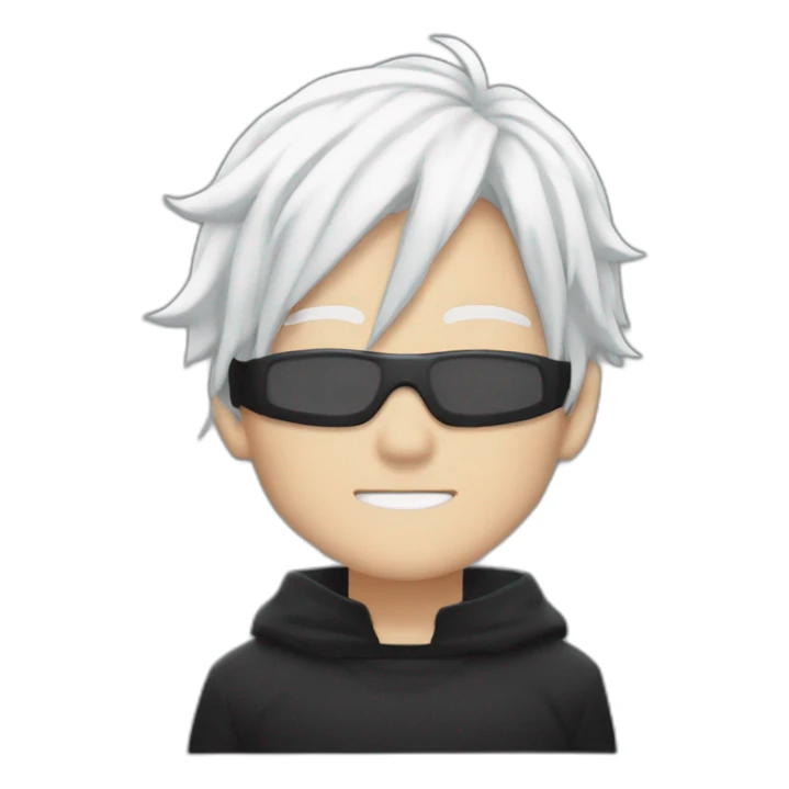 Gojo satoru white hair with a black cloth on his eyes sticker