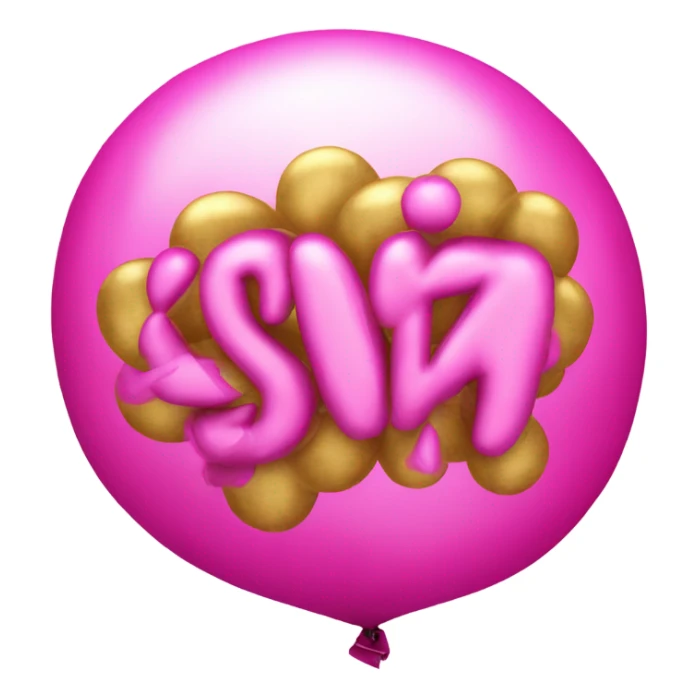 The words What The SIGMA in metallic pink balloon text sticker