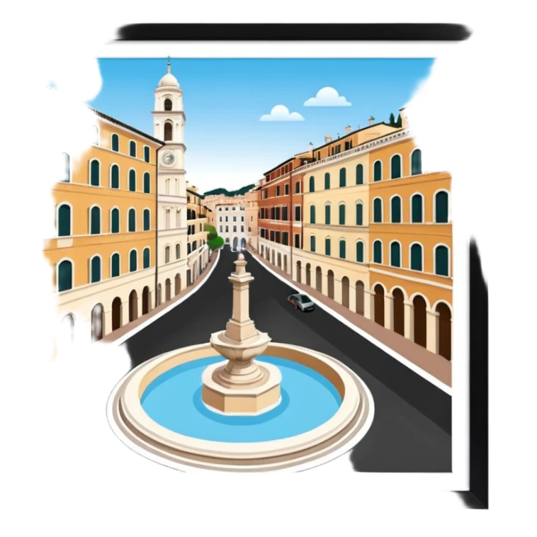 piazza di spagna view from up above
no square style no frame png style 
no squared only building 4k detailed image sticker