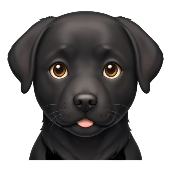 Black adult Labrador with grey on face sticker