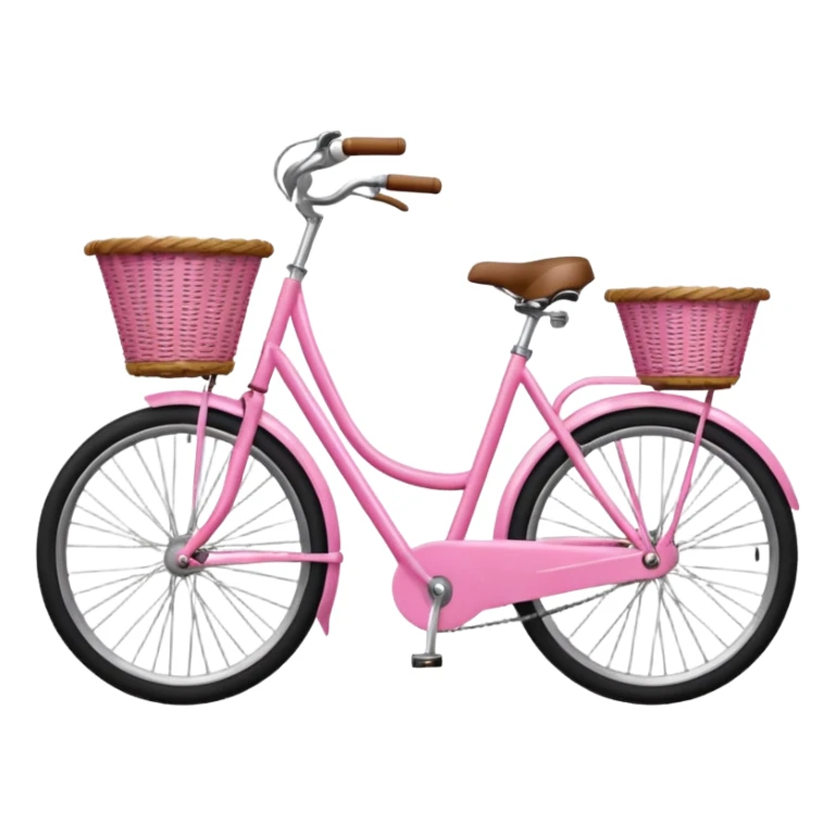 classic Swedish bicycle pink with wicker basket sticker