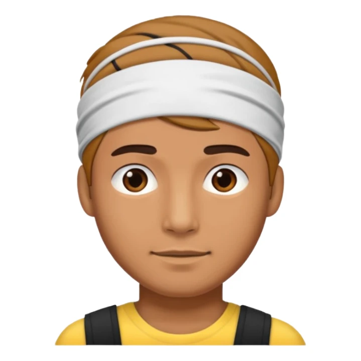 necesito una cara de un hombre con una vincha sticker