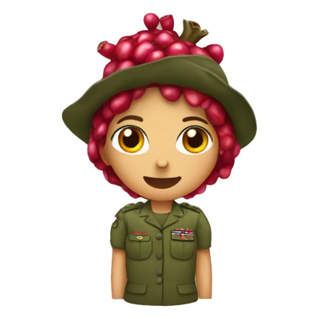 Pomegranate  in a army dress sticker