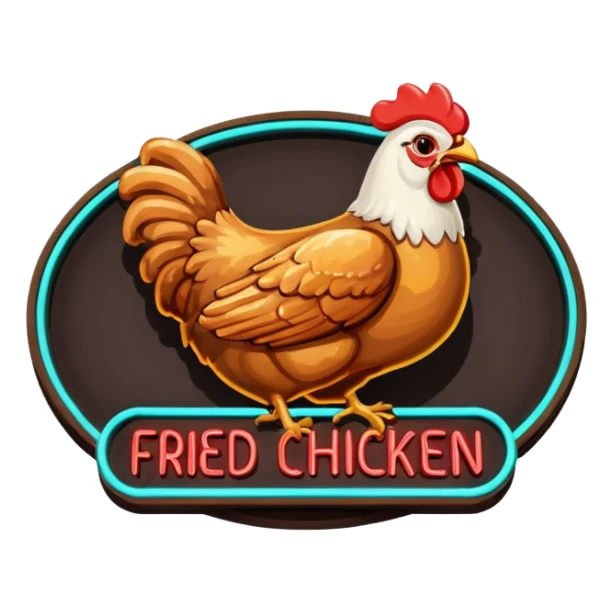 Retro Restaurant Sign Fried Chicken sticker